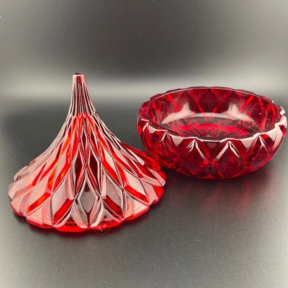 Shannon Crystal Red “Kiss” Shaped Dish